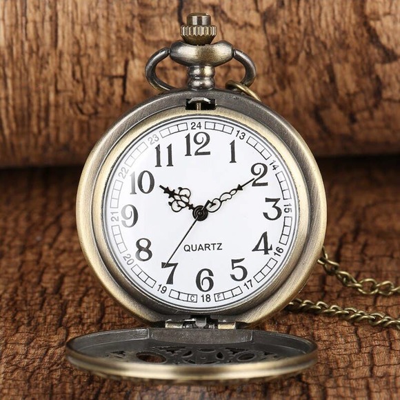 Gear Steampunk NEW Pocket Watch Antique Bronze Gears Retro - Picture 2 of 5